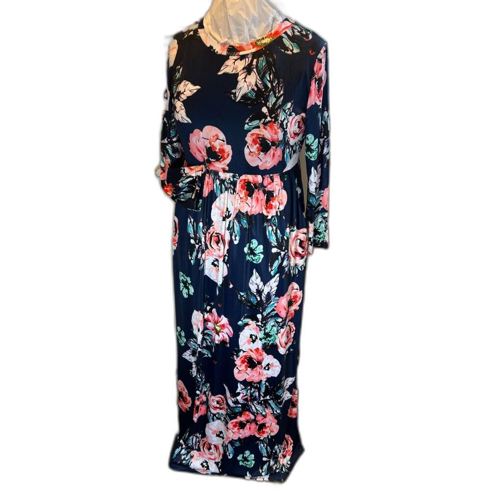 Kuiyige Dress Sz XXL Dark Navy Blue Casual Dressy Poly/Spandex Blend Lg Pockets